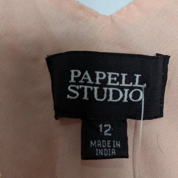 Adrianna Papell Studio Pink Short Sleeve Beaded Sequin V-Neck Evening Top 12 - Picture 3 of 13